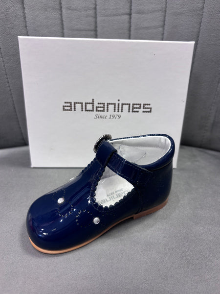 Andanines Navy Patent T-Bar 211181