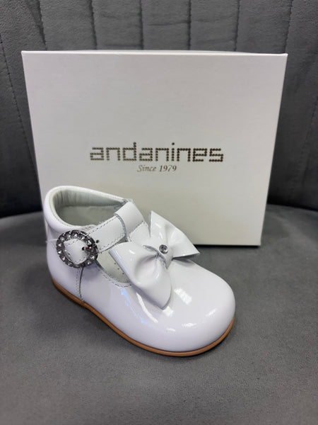 Andanines White Patent T-Bar 231270