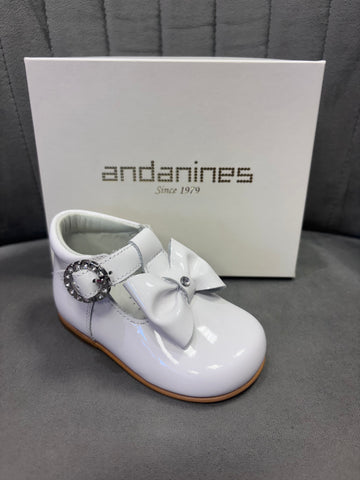 Andanines White Patent T-Bar 231270