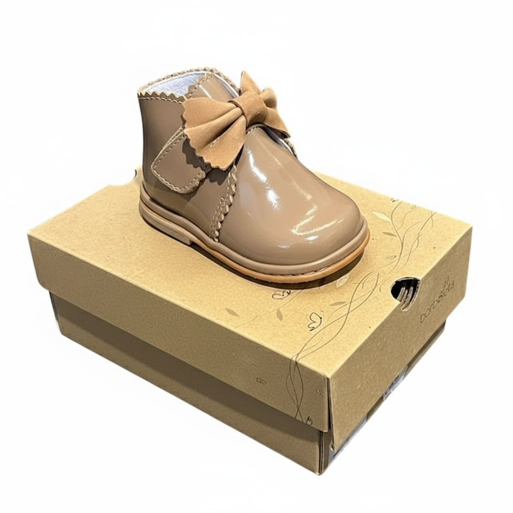 Borboleta Sharon Boot - Camel Patent