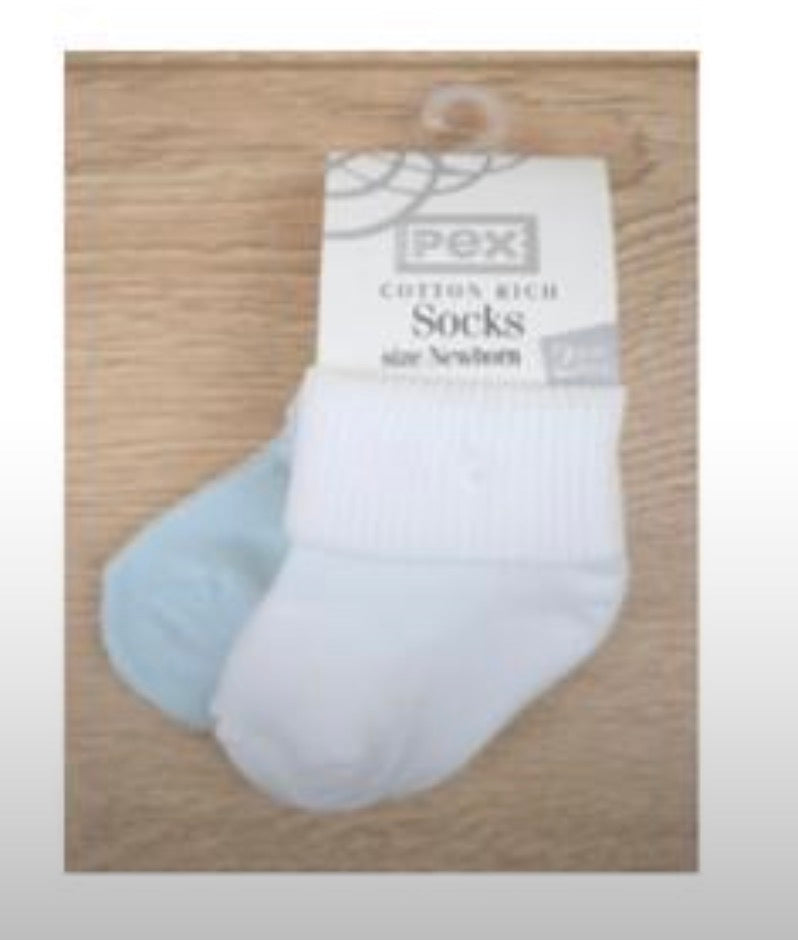 Pex Roma White & Blue 2pk Socks
