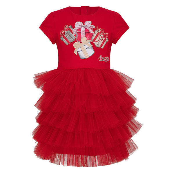 Red Girls Daga Dress 10332
