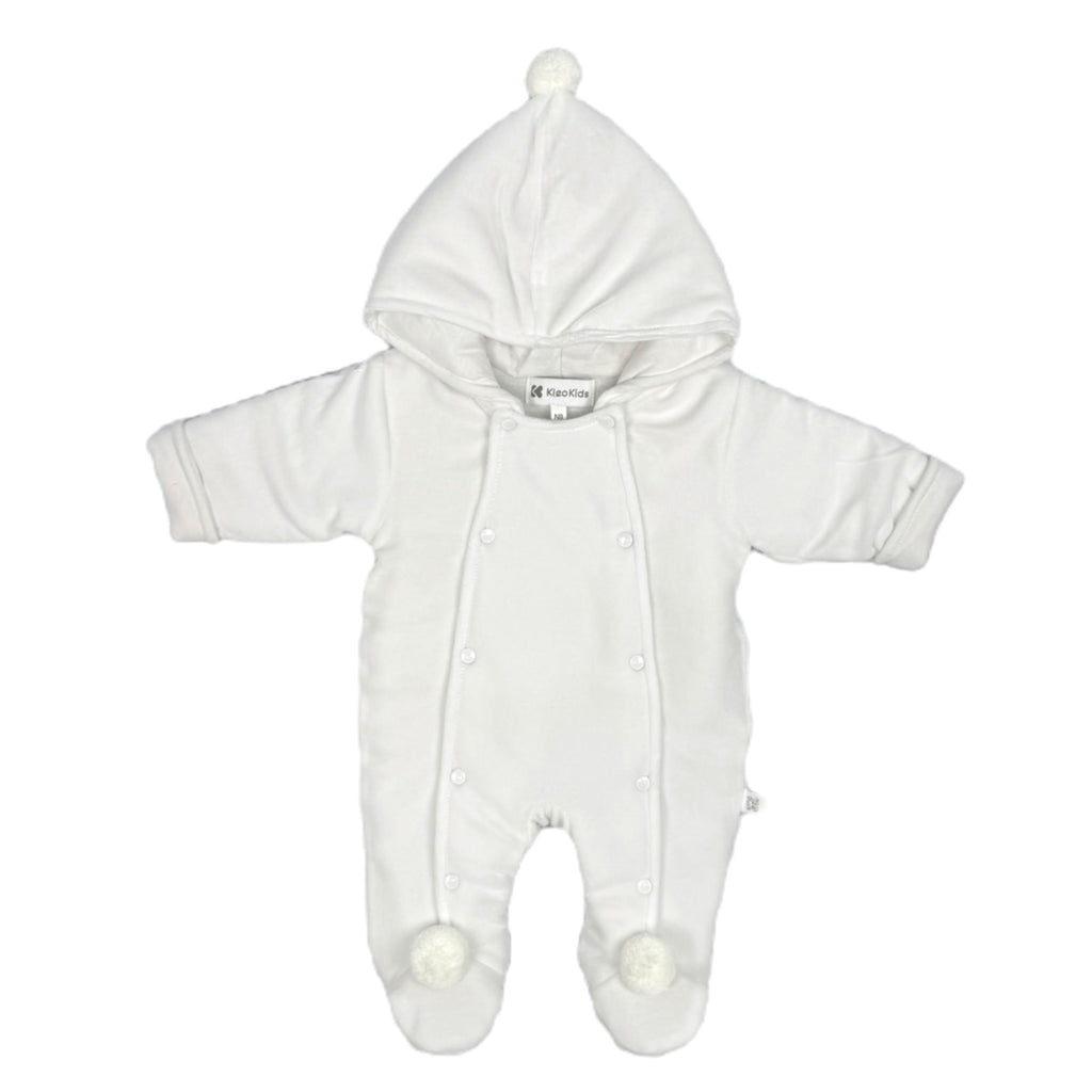 White Unisex Kleo Pramsuit LBW2558