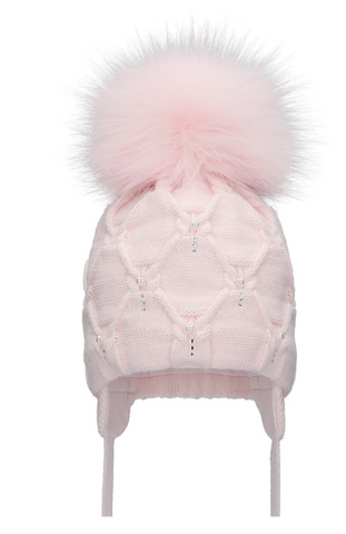 Pink Pom Pom Envy Pearls Hat