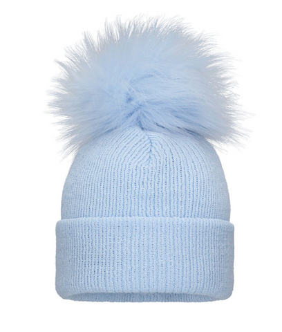 Blue Pom Pom Envy Baby Knit Single Hat