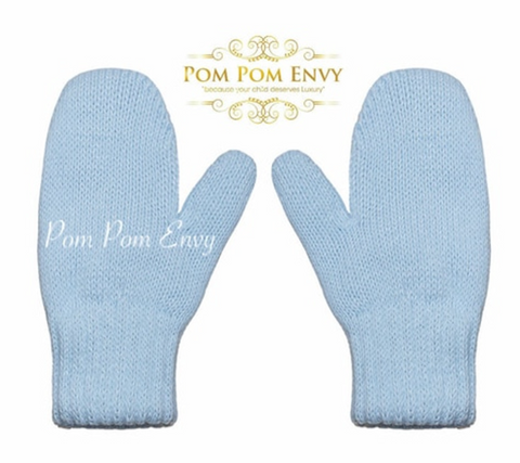 Blue Pom Pom Envy Mitts