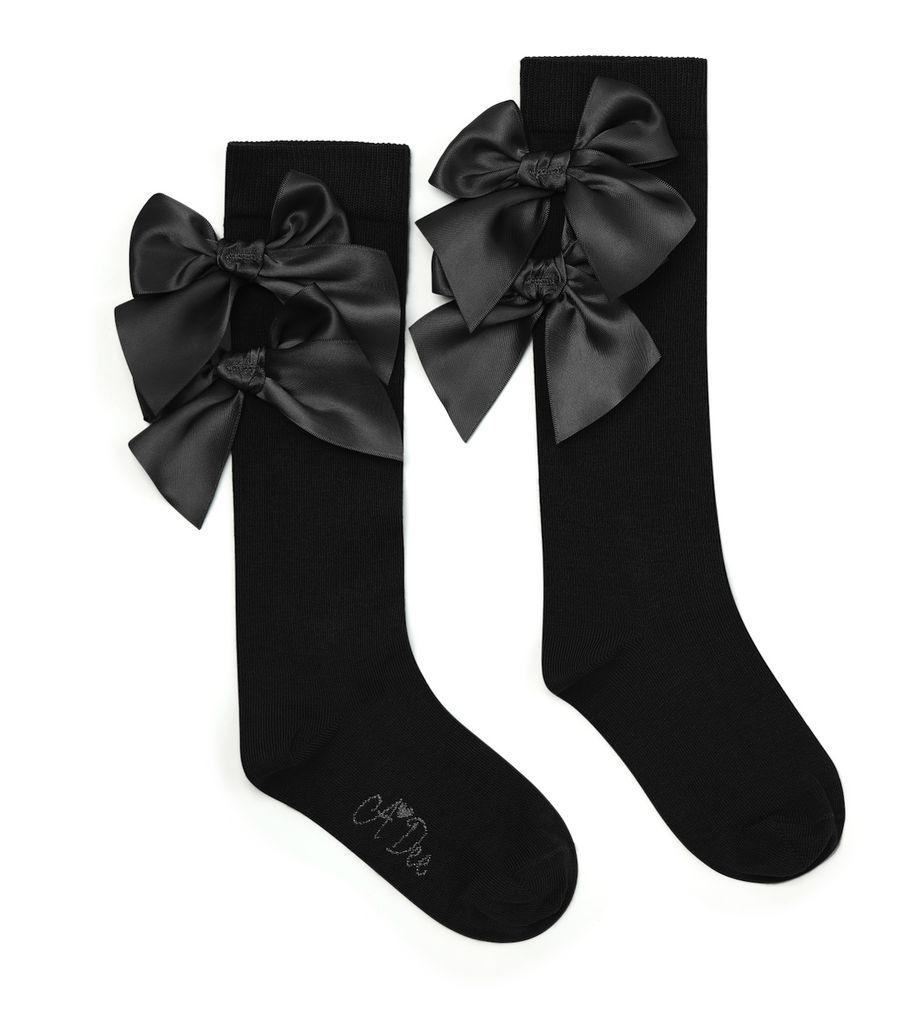 Black ADee Poppy School Socks