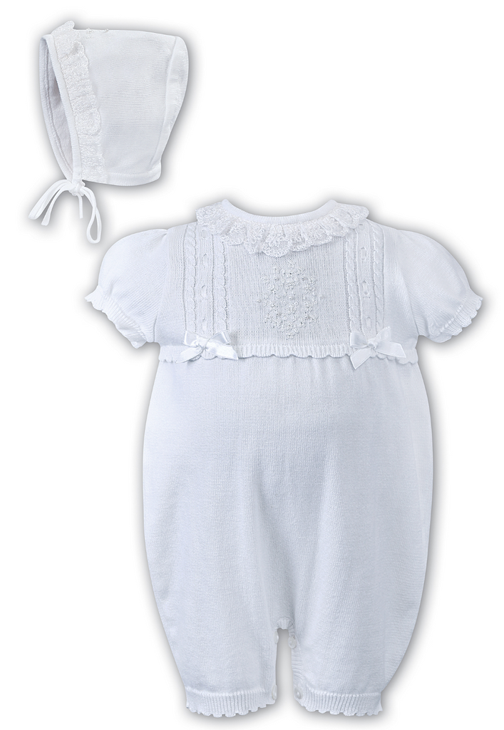 White Sarah Louise Girls Romper C2000