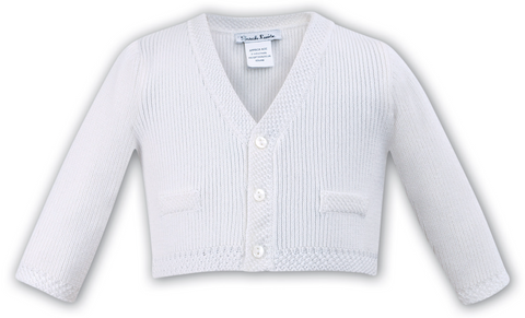 White Sarah Louise Boys Cardigan 006783