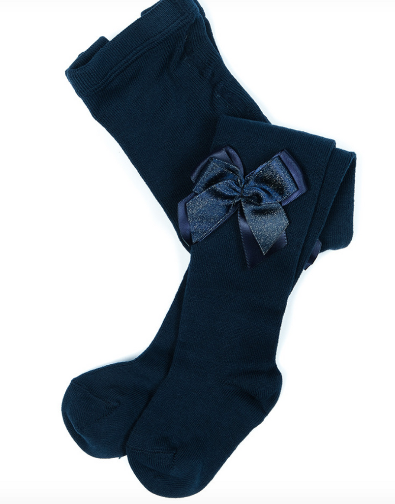 Navy Blue Bow JC Tights 47300